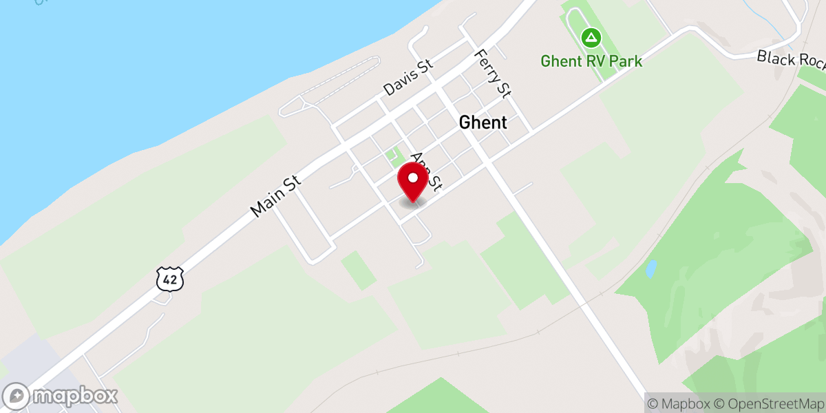 Map showing location of Ghent Second Baptist Church