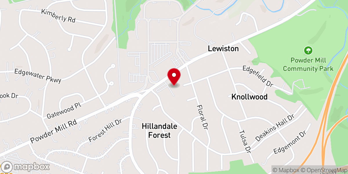 Map showing location of Hillandale Baptist Church