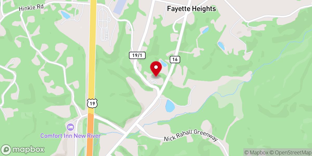 Map showing location of Fayetteville Christ Fellowship