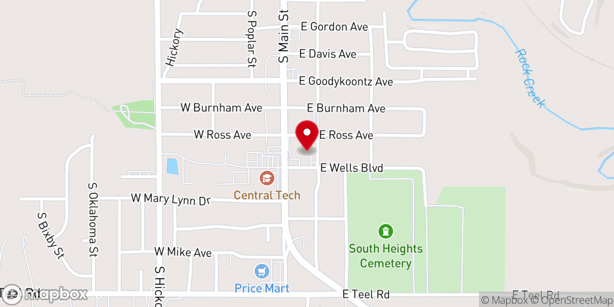 Map showing location of South Heights Baptist Church