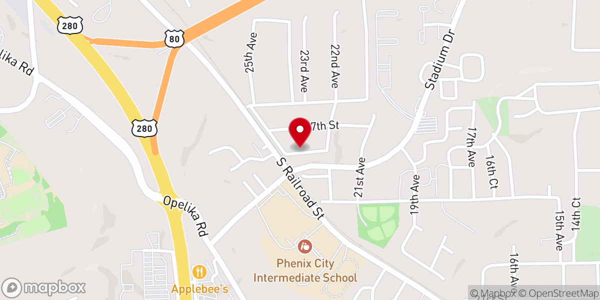 Map showing location of Golden Acres Methodist Church