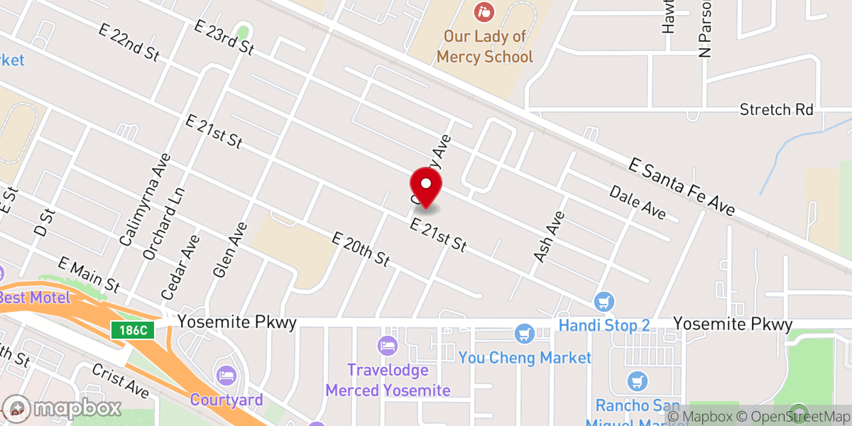 Map showing location of New Hope Church