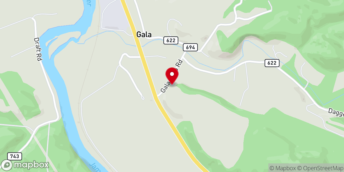 Map showing location of Galatia Evangelical Presbyterian Church