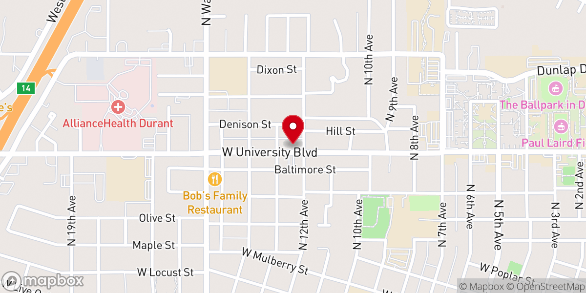Map showing location of Fairview Baptist Church