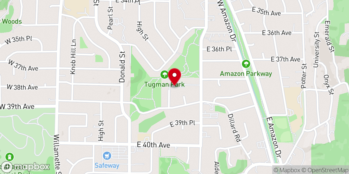 Map showing location of The Church in Eugene