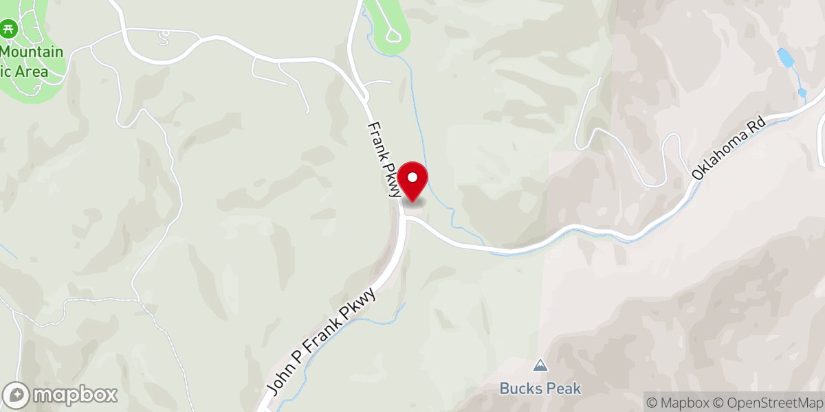 Map showing location of Elk Spur Church