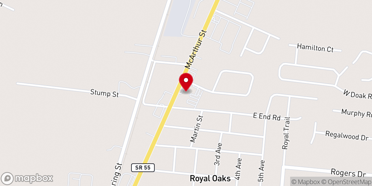 Map showing location of Trinity Baptist Church