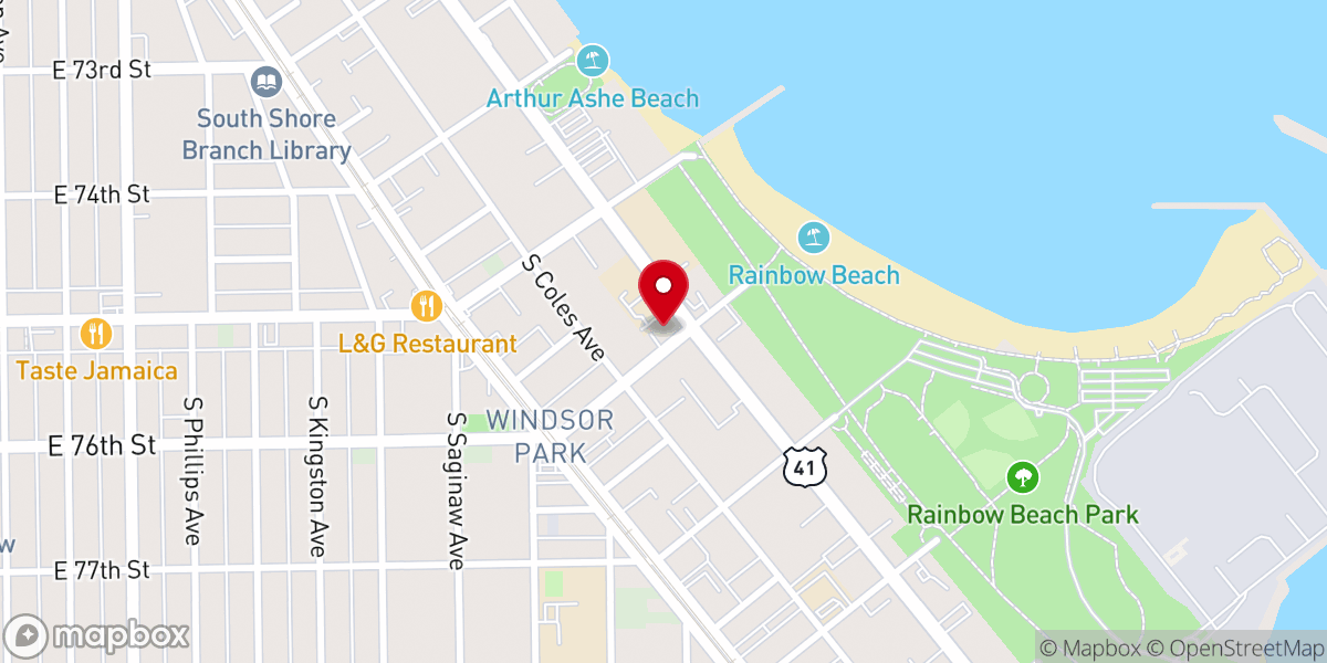 Map showing location of New Spiritual Light Baptist Church