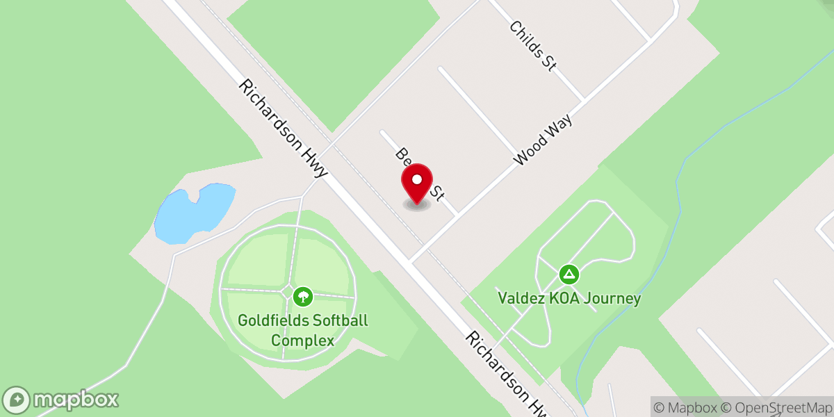 Map showing location of Valdez Bible Baptist Church