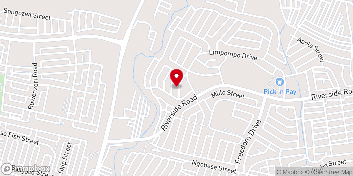 Map showing location of Lesedi Khanya Apostolic Church