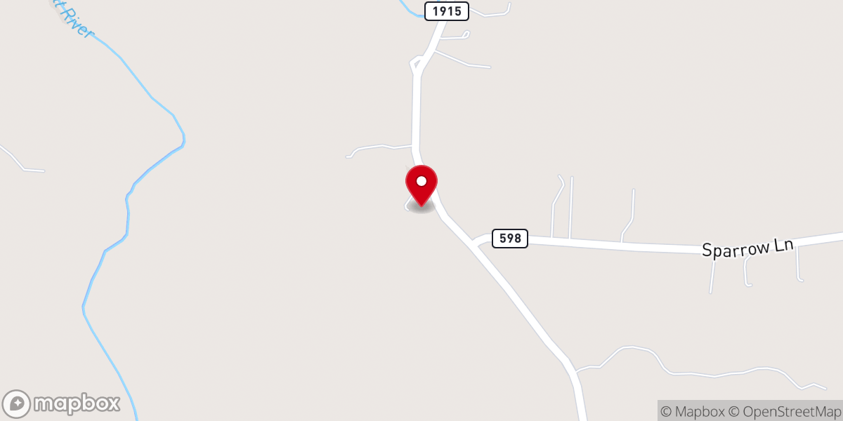 Map showing location of Mud Meetinghouse