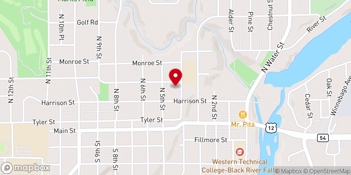 Map showing location of United Methodist Church