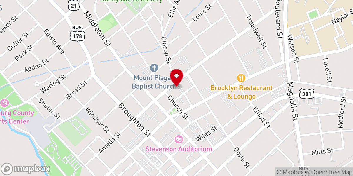 Map showing location of St Paul's United Methodist Church