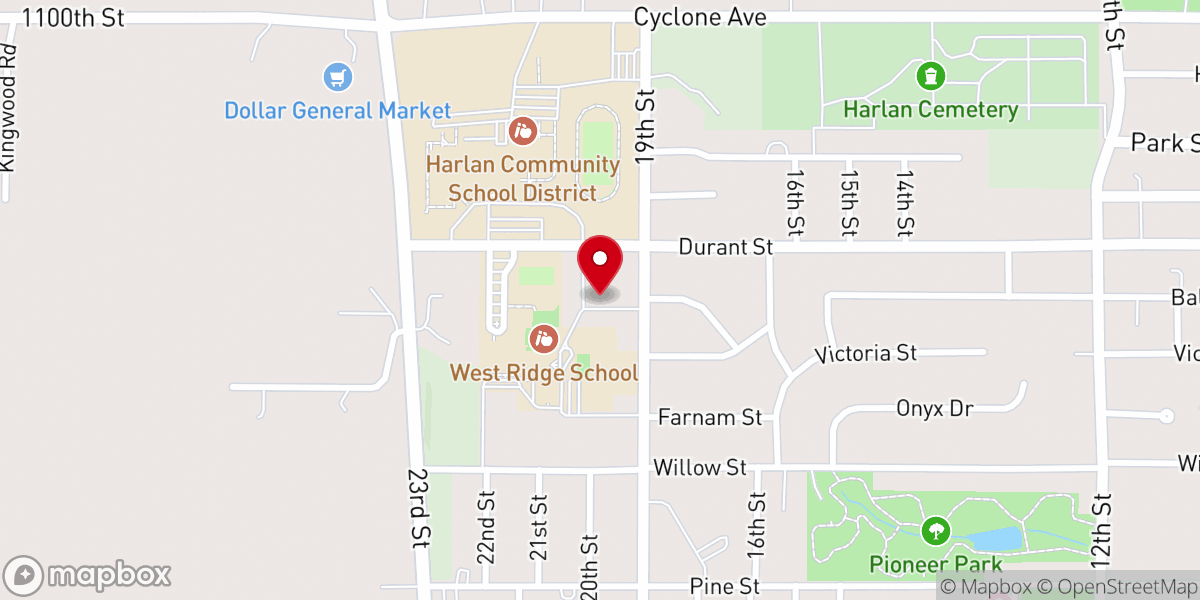 Map showing location of Congregational United Church