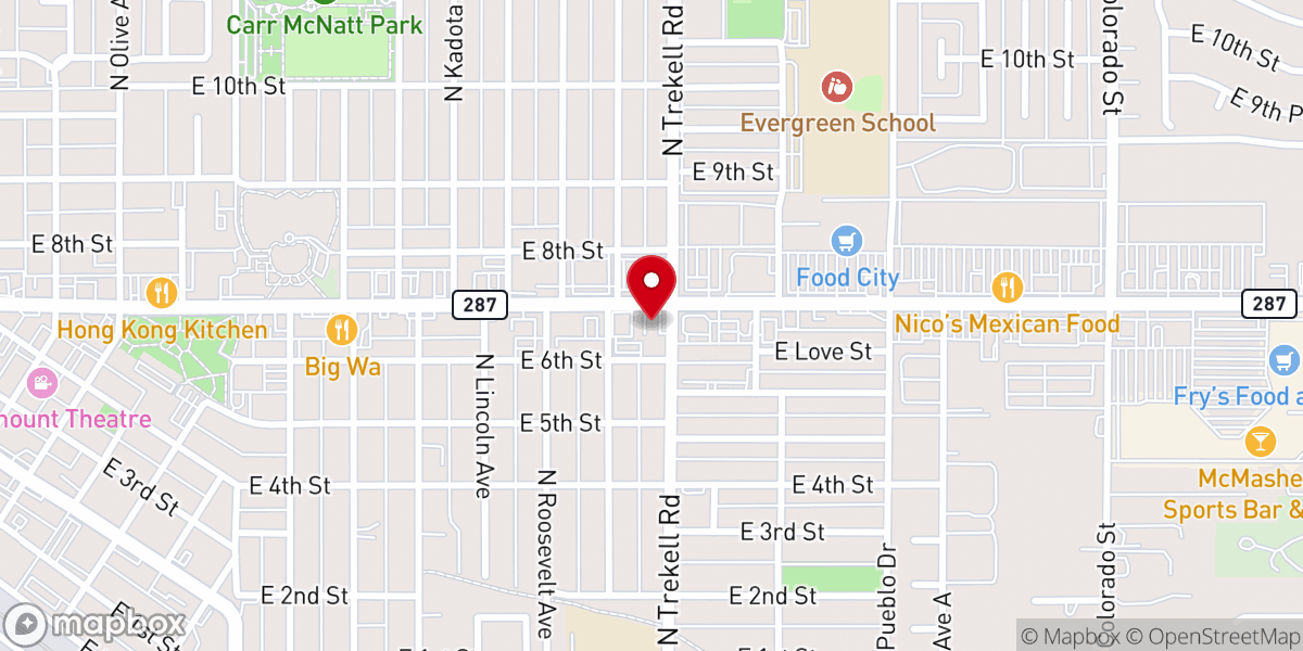 Map showing location of Family Life Church - Casa Grande, AZ
