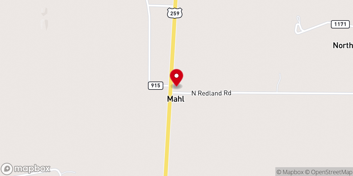 Map showing location of Mahl Baptist Church
