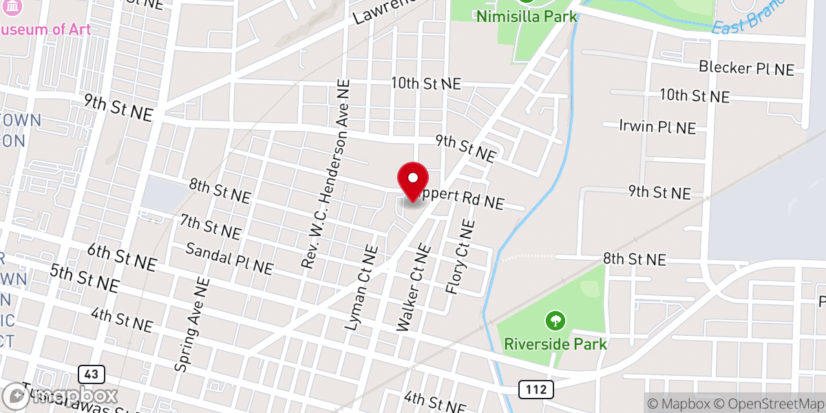 Map showing location of Mt Pleasant Baptist Church