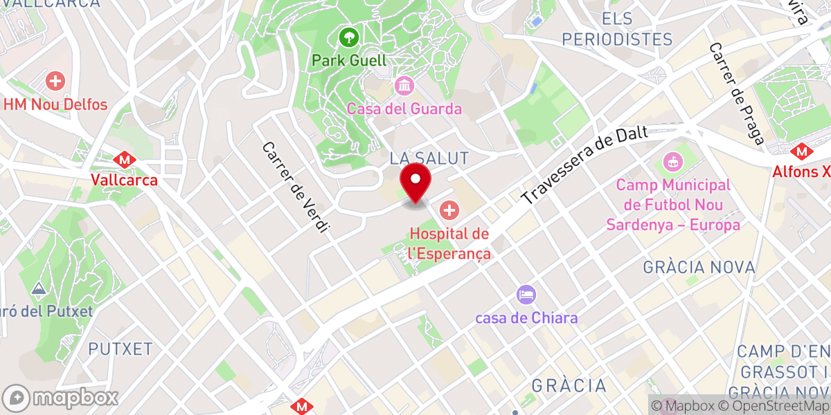 Map showing location of Real Santuario de San Jose de la Montaña