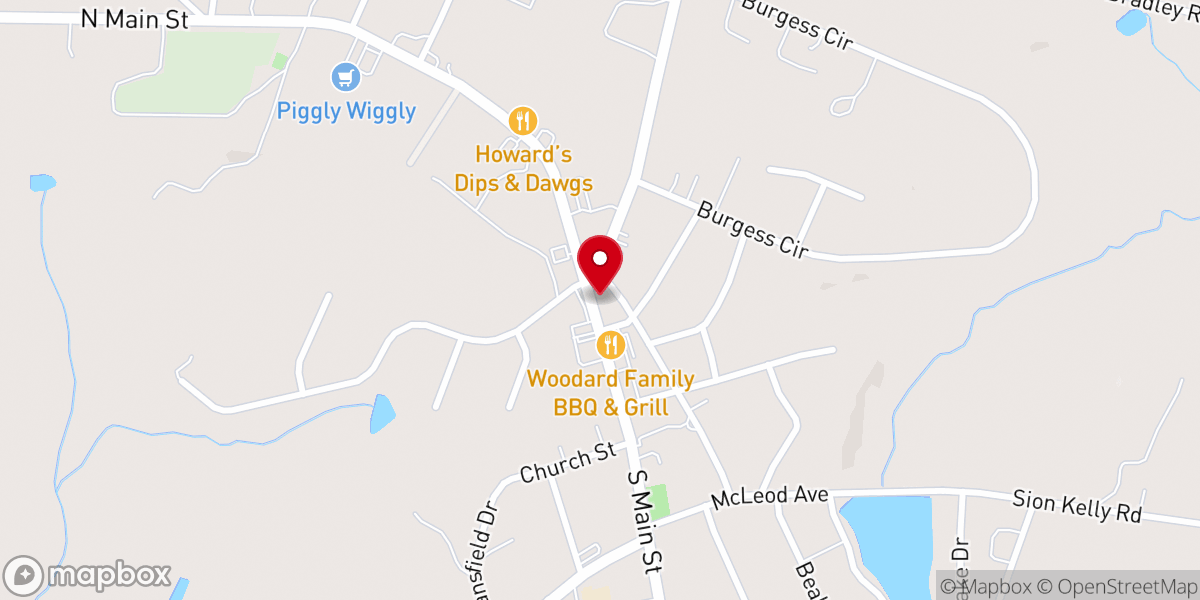 Map showing location of Friendship Lodge #763 AF&AM