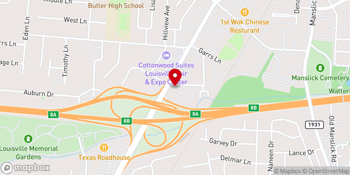 Map showing location of Gospel Assembly Church