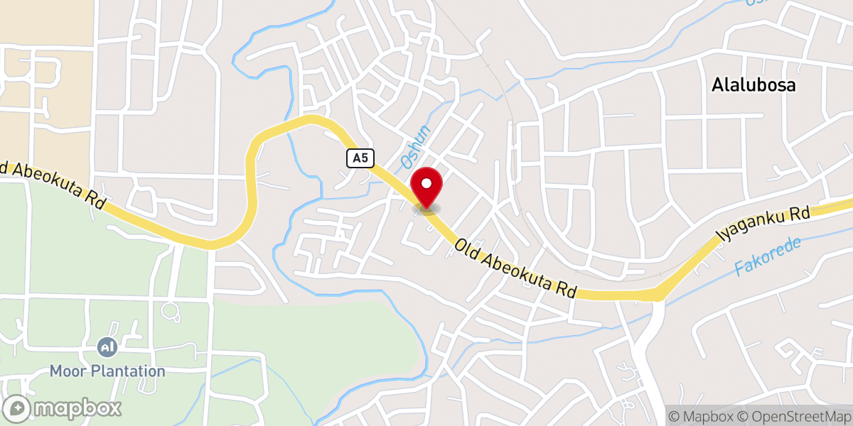Map showing location of RCCG,redemption Chapel Oyo Province 11