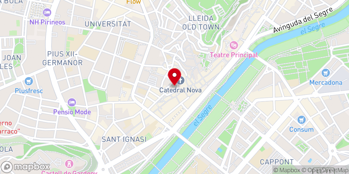 Map showing location of Jardín del Convento