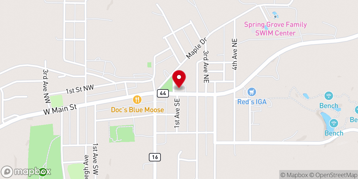 Map showing location of Trinity Lutheran Church