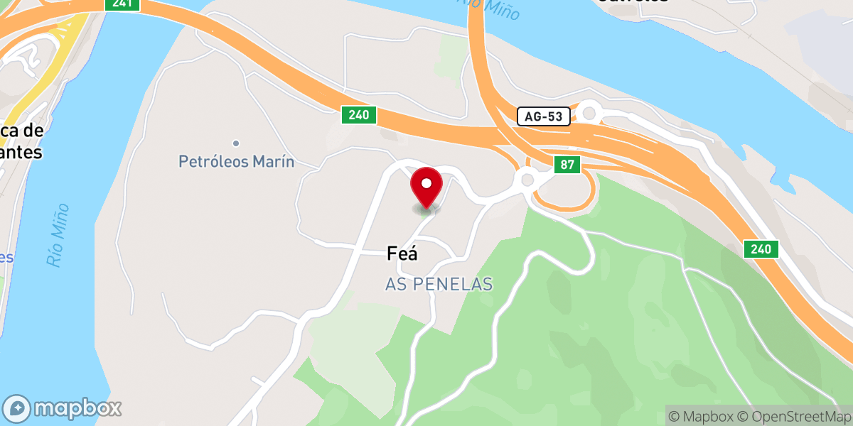Map showing location of Iglesia de Santa María de Feá