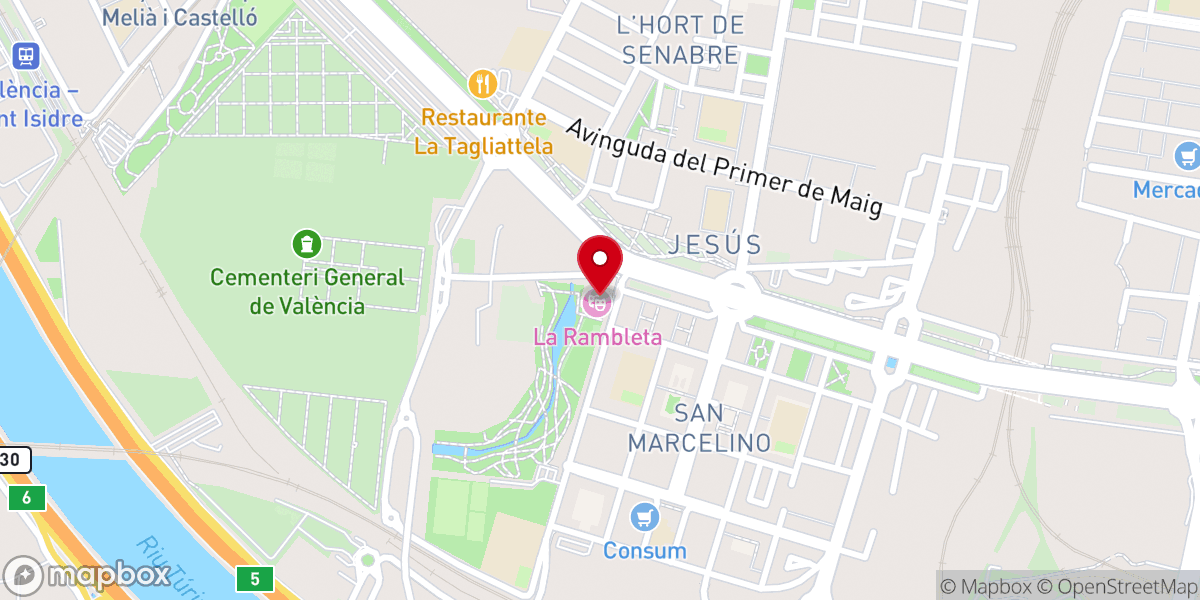 Map showing location of Hillsong Valencia
