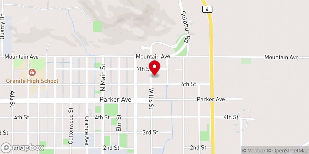 Map showing location of Granite First Assembly of God