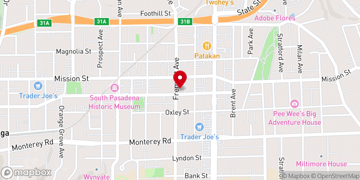 Map showing location of South Pasadena Chinese Baptist Church
