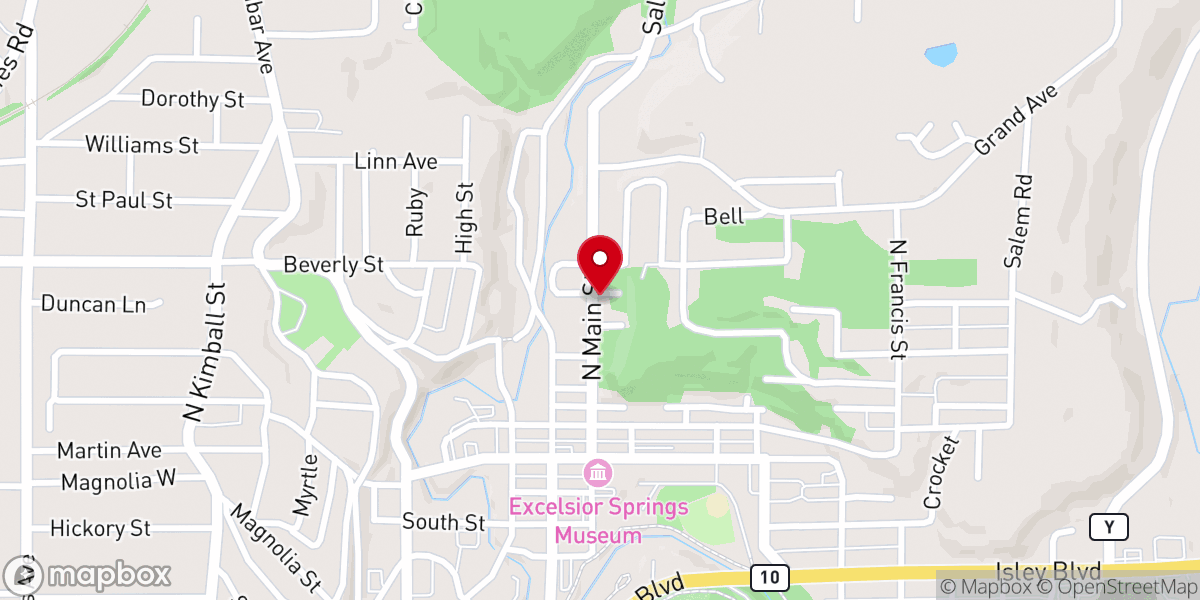 Map showing location of Main Street Baptist Church