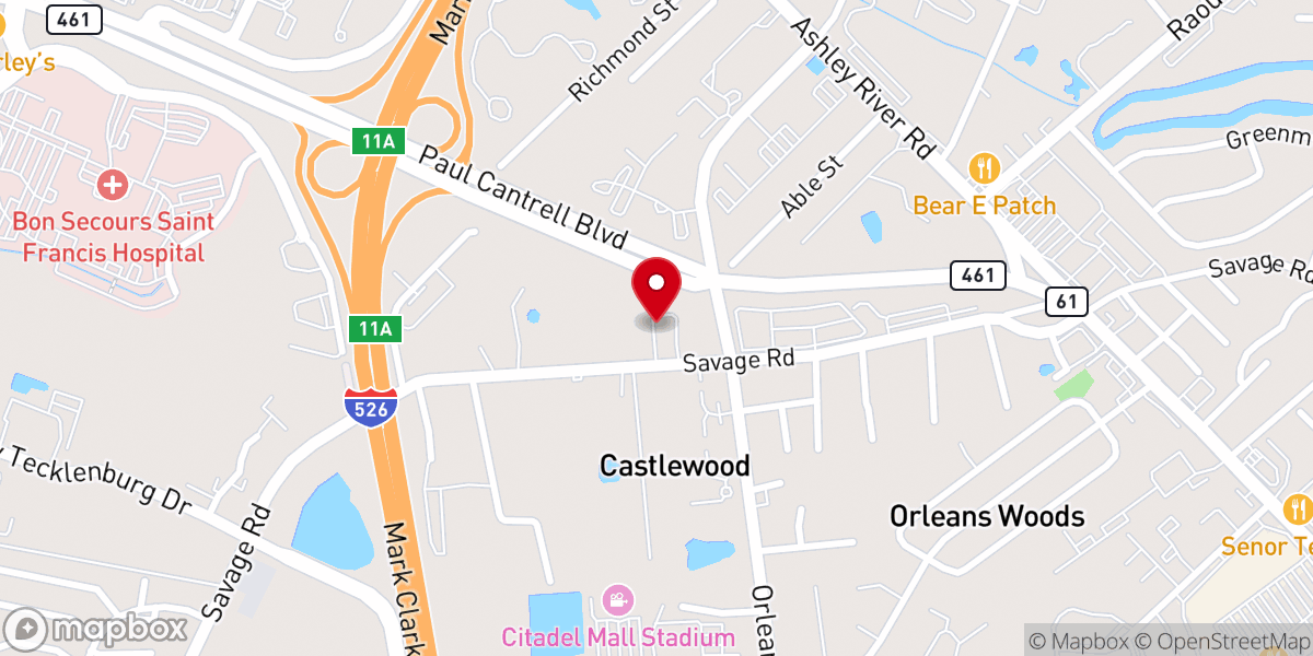 Map showing location of Bible Way Baptist Church