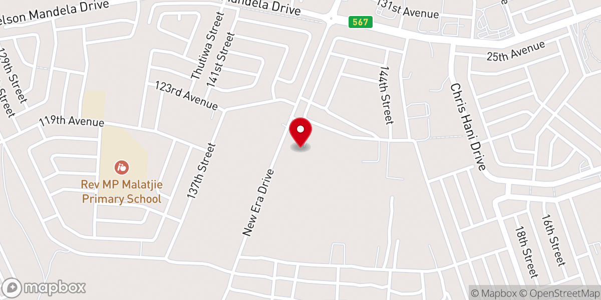 Map showing location of Apostolic faith church of Portland Oregon Headquarters Seshego branch