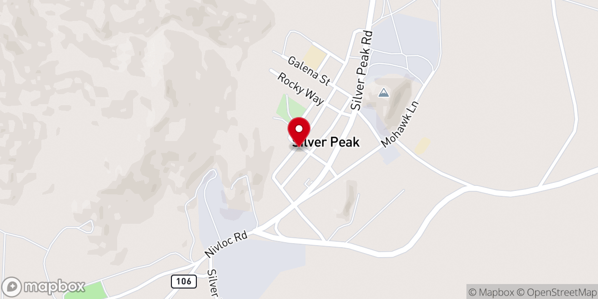 Map showing location of Silverpeak Baptist Church
