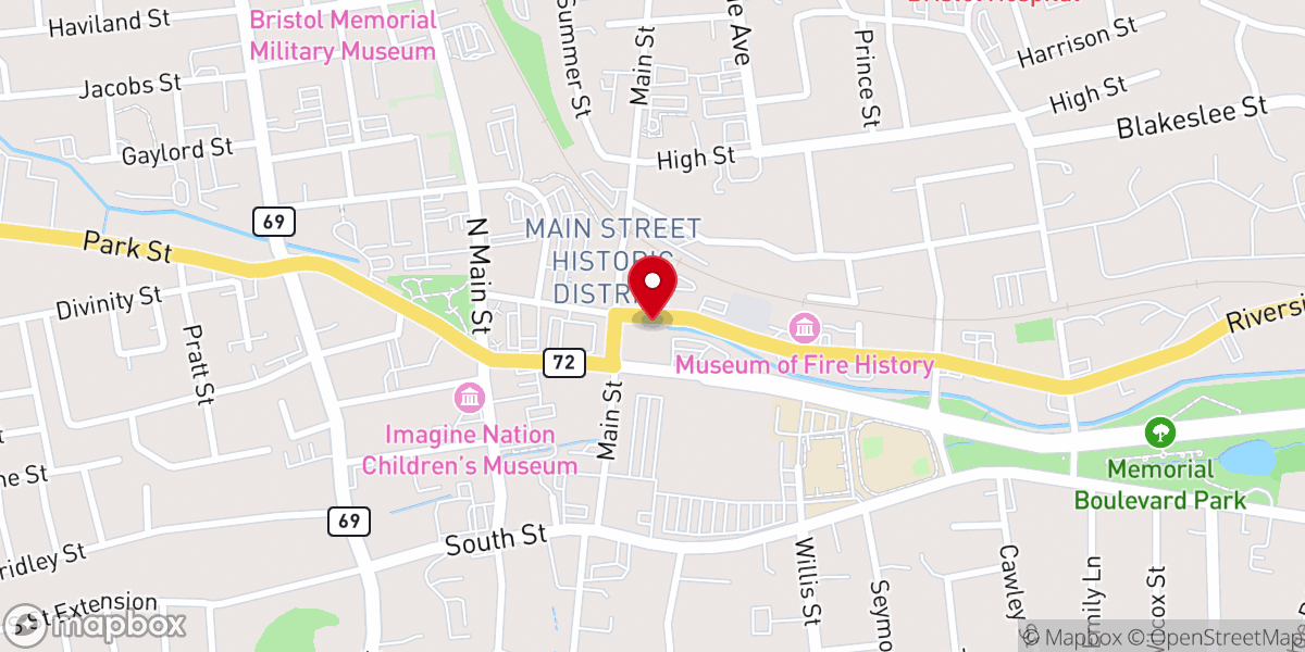Map showing location of CPR Church