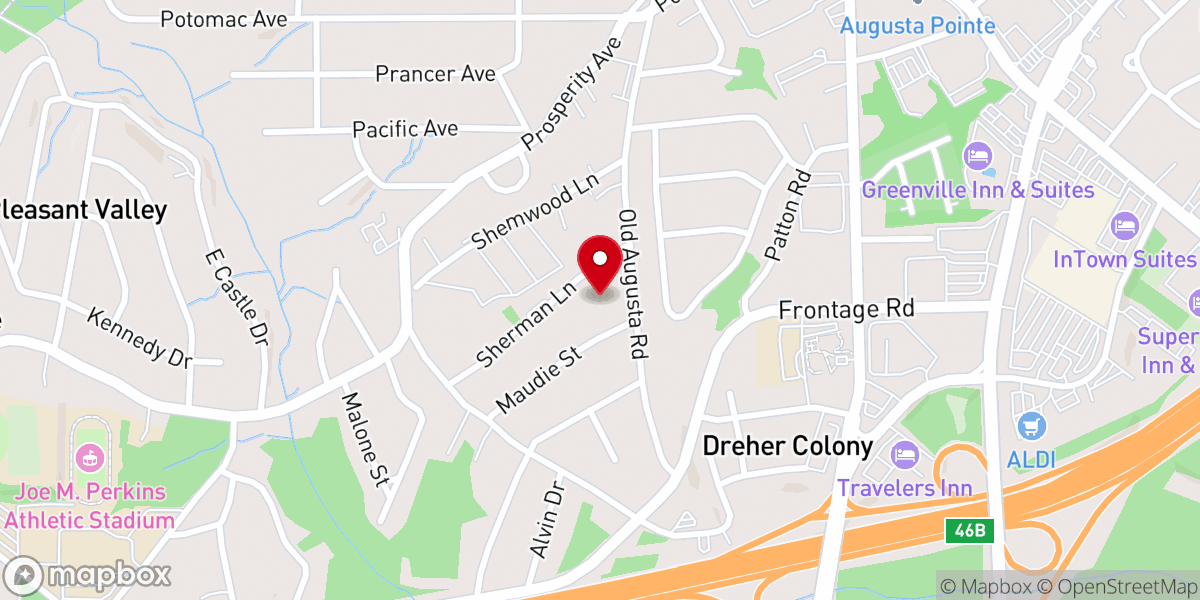 Map showing location of Piedmont Manor Baptist Church