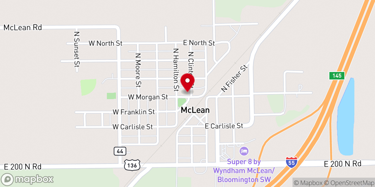 Map showing location of McLean Christian Church