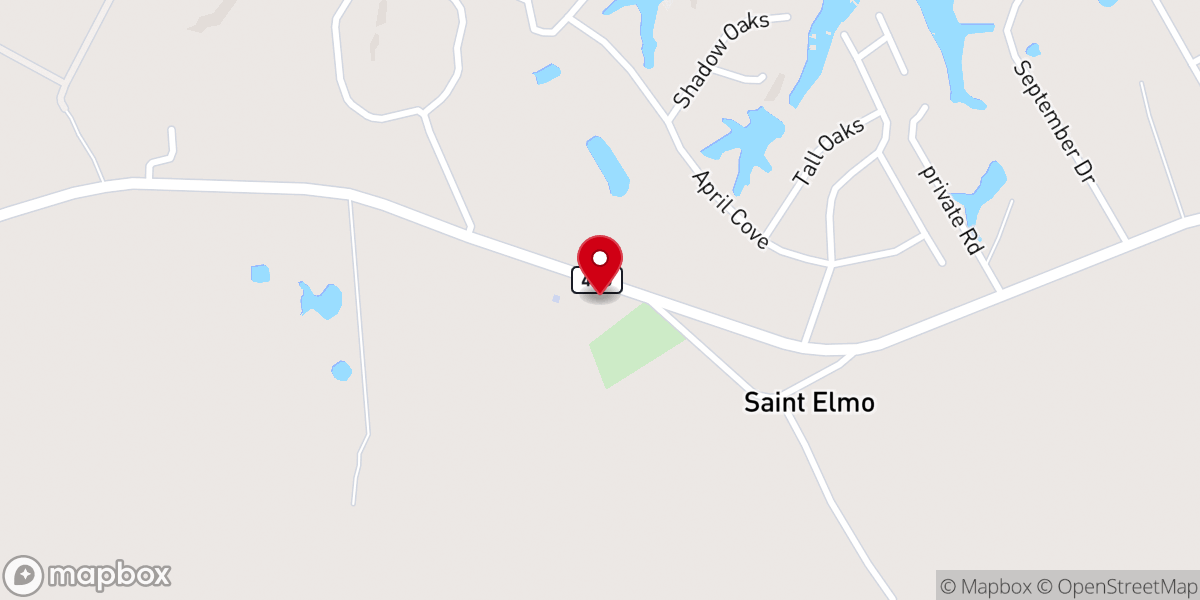 Map showing location of New Hope Baptist Church