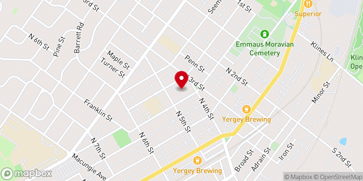 Map showing location of Bethel Bible Fellowship Church