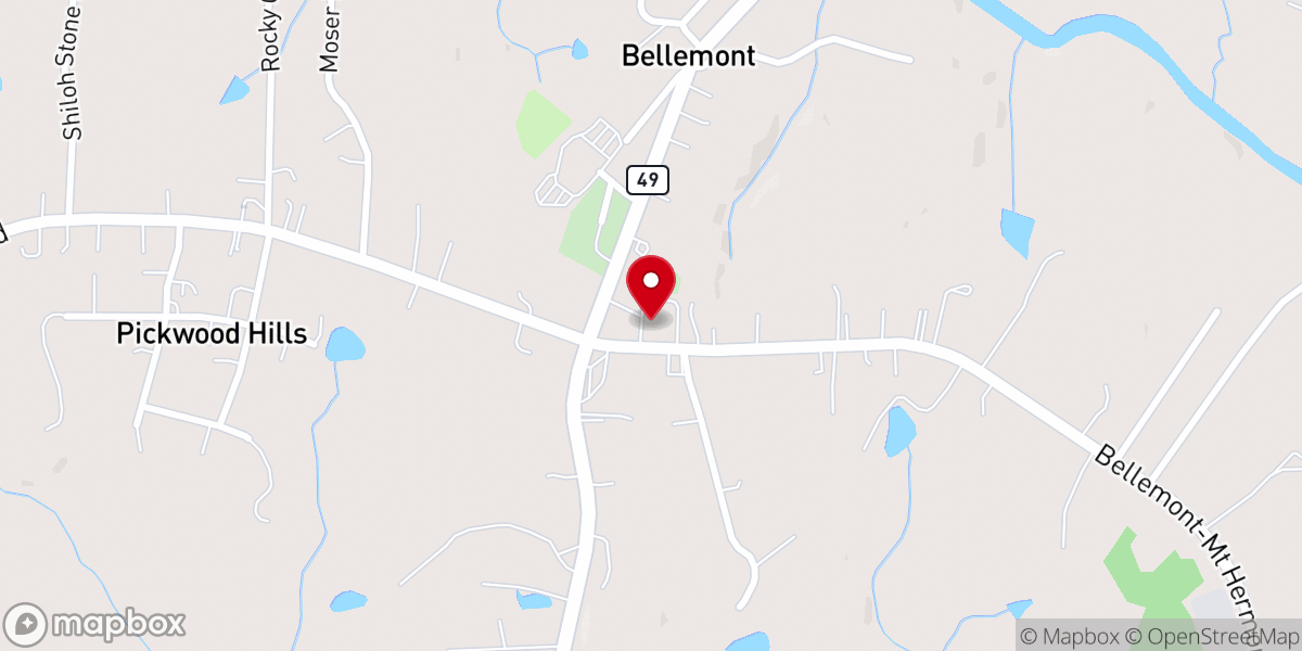 Map showing location of Belmont Baptist Church