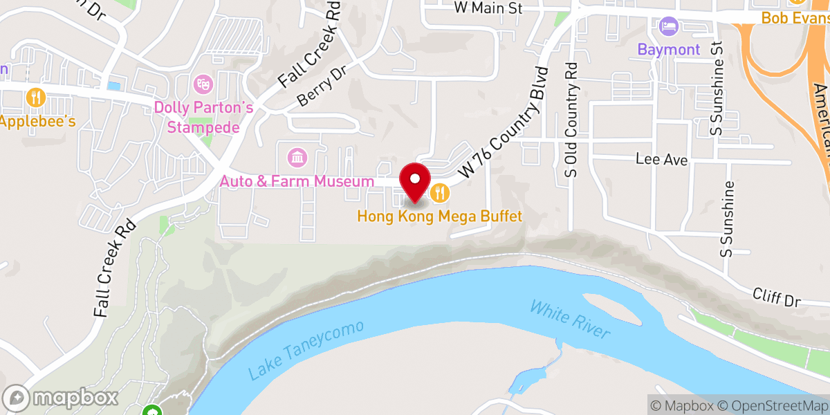 Map showing location of Branson United Methodist Church
