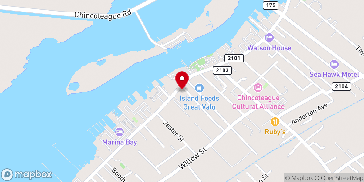 Map showing location of Covenant Church Chincoteague