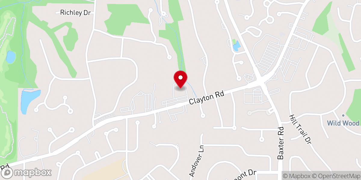Map showing location of Chesterfield Presbyterian Church