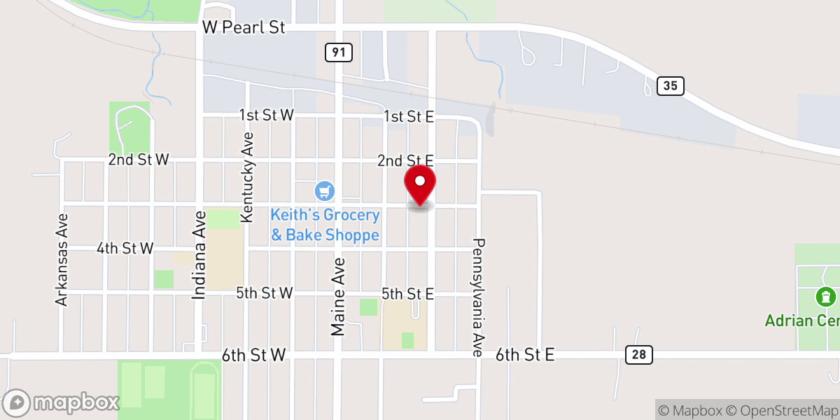 Map showing location of United Methodist Church
