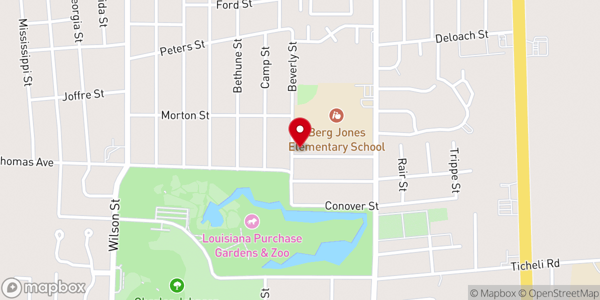 Map showing location of Mt Calvary Baptist Church