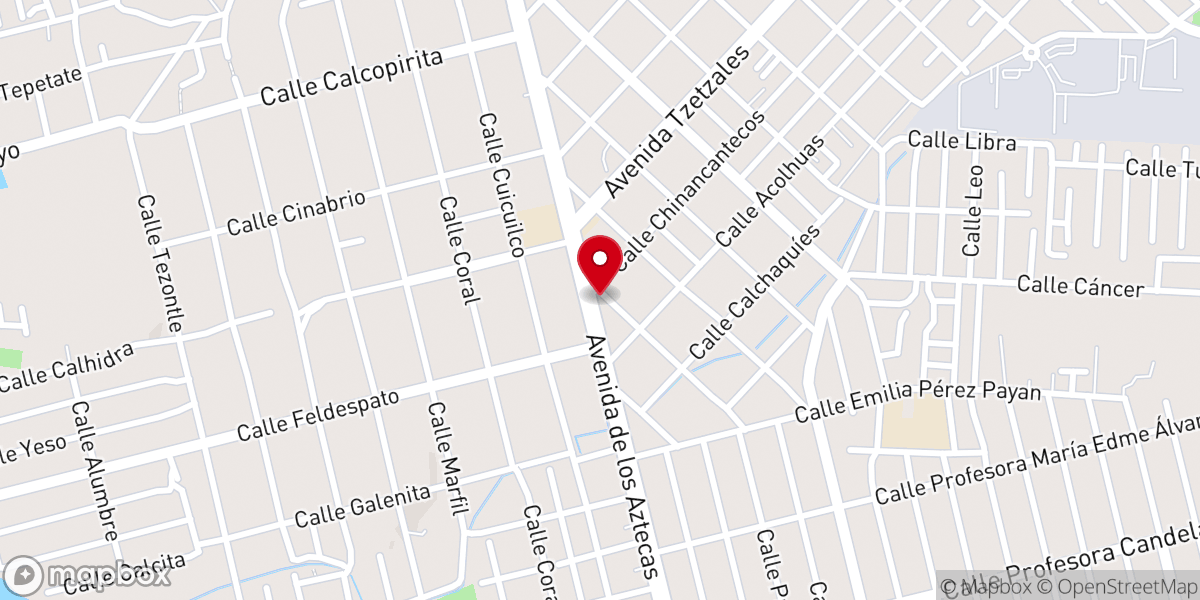 Map showing location of Iglesia Bautista Azteca