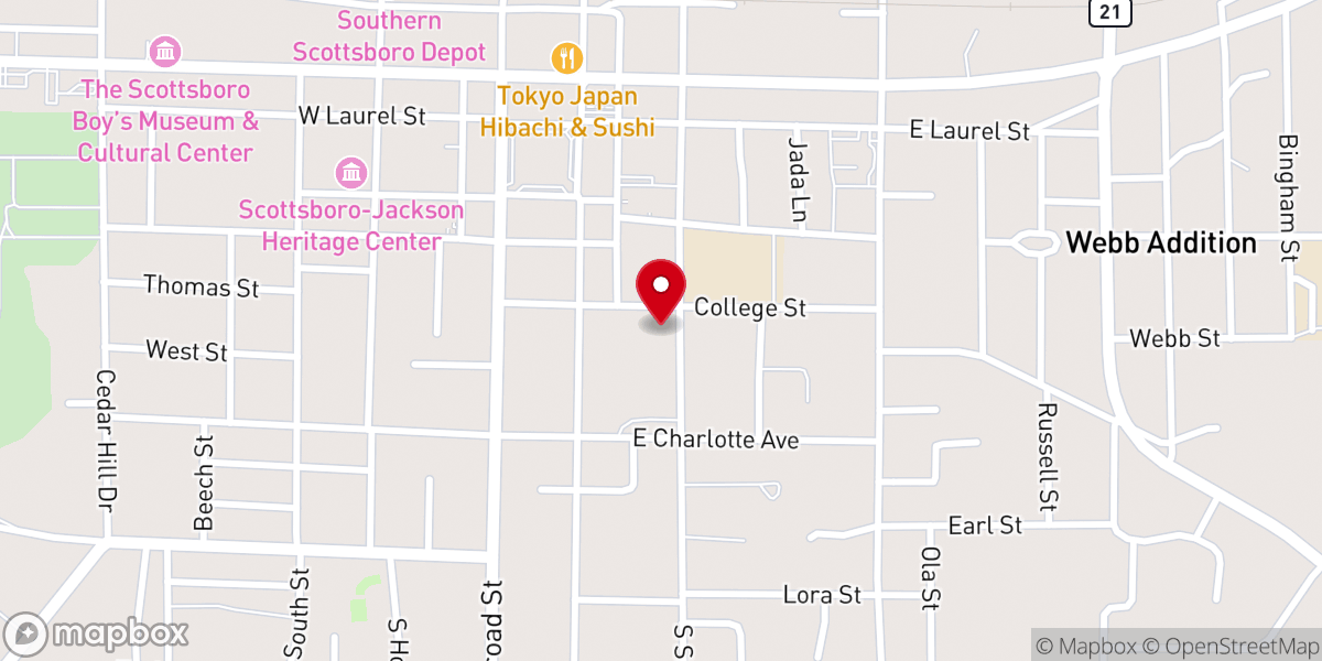 Map showing location of St Lukes Episcopal Church
