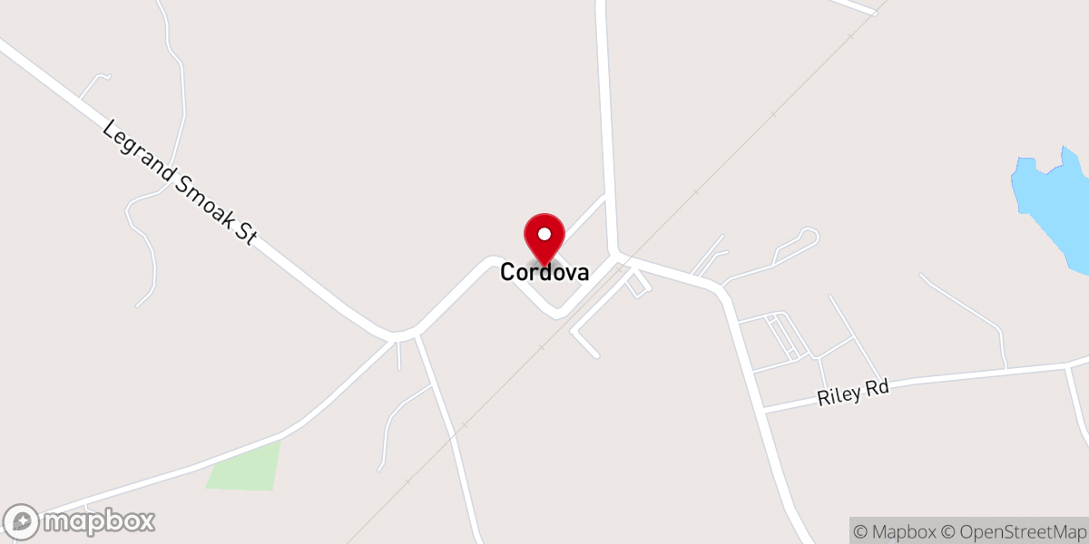 Map showing location of Cordova