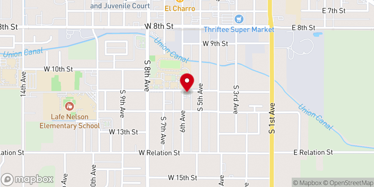 Map showing location of FamilySearch center